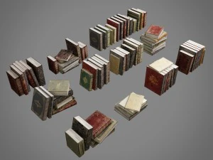 oude boekenpakket 001 collectie 3D Model