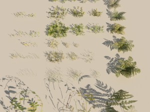 nordic forest plants a collection 3D 모델