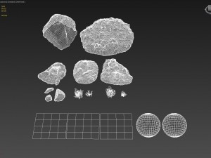 mossy stones bundle 001 3D Модель