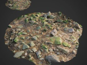 mossy stones bundle 001 3D Model