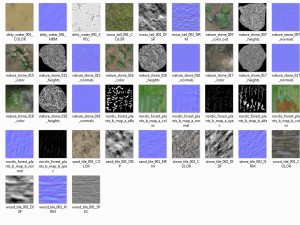 mossy stones bundle 001 3D Модель