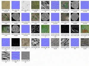 mossy stones bundle 001 3D Model