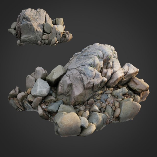 3d scanned nature stone 035 3D Model .c4d .max .obj .3ds .fbx .stl .blend 