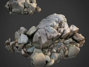 3D-gescannter Naturstein 035 3D Modell