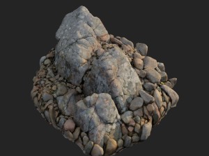 3d scanned nature stone 037 Modello 3D