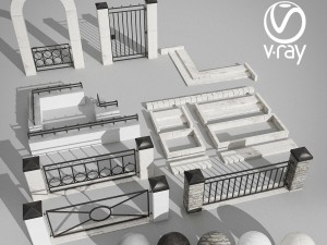 wall and fence pack a collection 3Dモデル