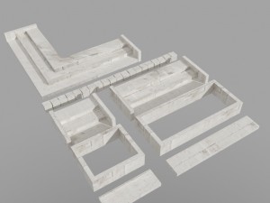 wall and fence pack a collection Model 3D