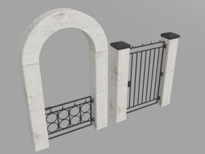 wall and fence pack a collection Model 3D