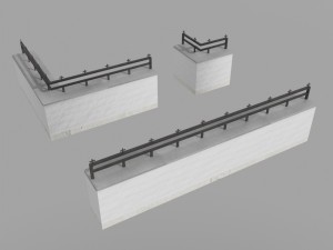 wall and fence pack a collection Model 3D