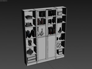 shelf and books decor collection Model 3D