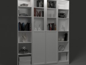 shelf and books decor collection Model 3D