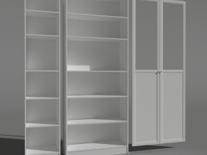 shelf and books decor collection Model 3D