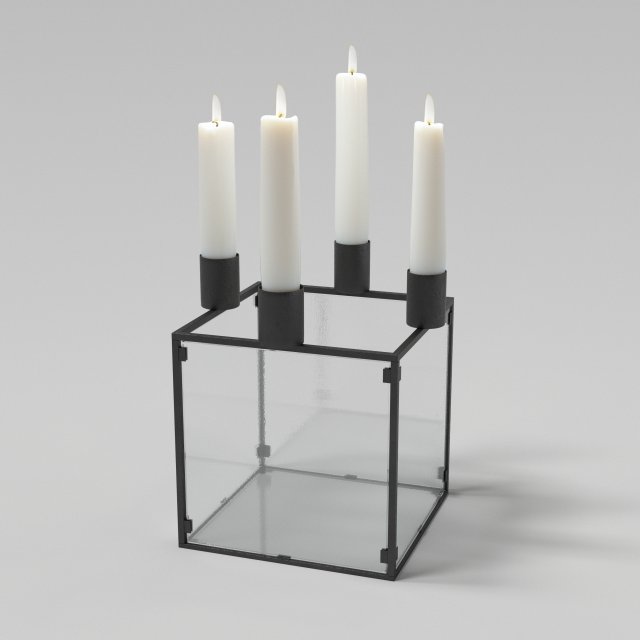 candlestick with candles Model 3D .c4d .max .obj .3ds .fbx .stl .blend 