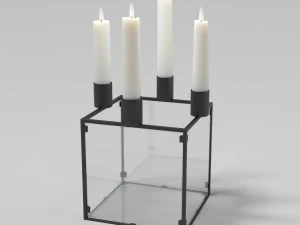 подсвечник со свечами 3D Модель