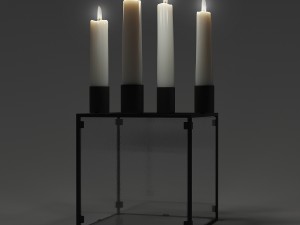 candlestick with candles Model 3D