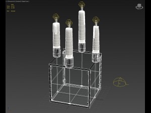 candlestick with candles Model 3D