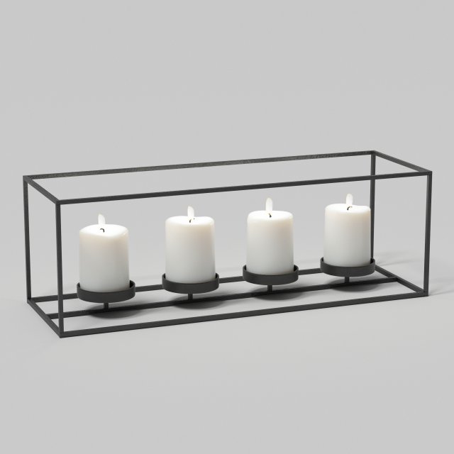 candlestick with candles 02 Modello 3D .c4d .max .obj .3ds .fbx .stl .blend 