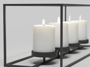 candlestick with candles 02 3D Model