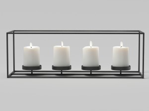 candlestick with candles 02 Modello 3D