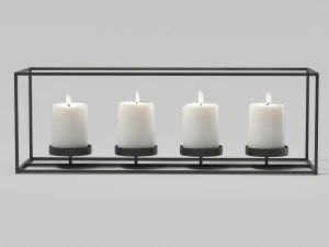 candlestick with candles 02 3D Model