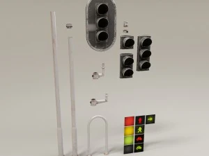 trafic lights kit collection of trafic lights 3D Model