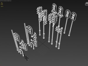 trafic lights kit collection of trafic lights 3D 모델