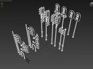 trafic lights kit collection of trafic lights 3D Model