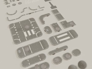 road asset pack collection 3D Модель