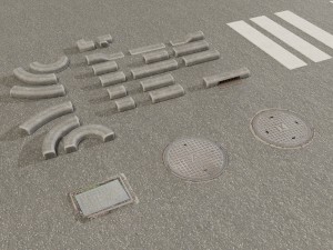 road asset pack collection 3D Модель