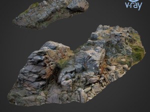 3d scanned rock cliff a 3Dモデル