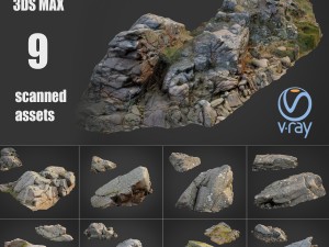 cliff landscape pack bundle Modelo 3D