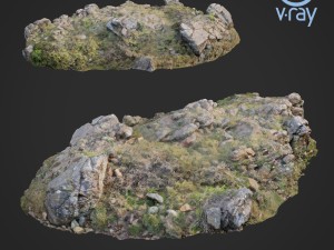3d scanned rock cliff b 3D Model