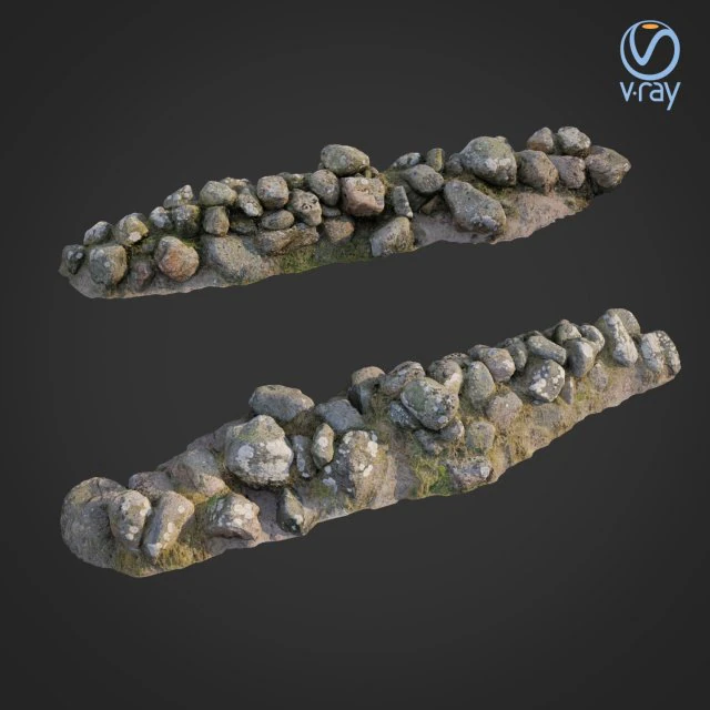 3d scanned nature stone wall a 3D Model .c4d .max .obj .3ds .fbx .stl .blend 