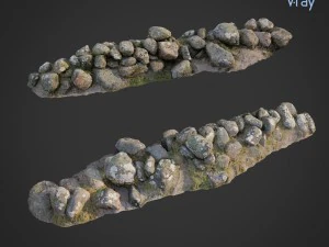 3d scanned nature stone wall a 3D Model