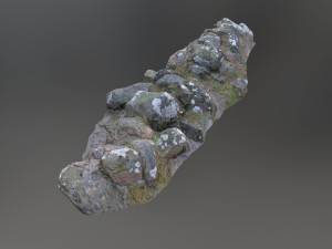 3d scanned nature stone wall a Modèle 3D