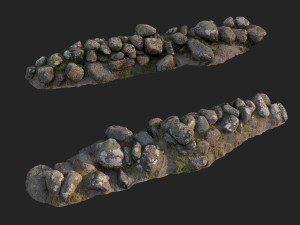 3d scanned nature stone wall a Modèle 3D