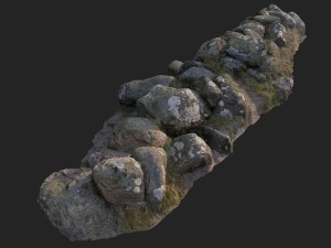 3d scanned nature stone wall a Modèle 3D