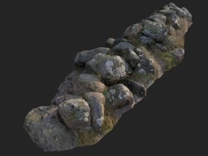 3d scanned nature stone wall a 3D Model