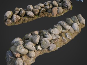 3d scanned nature stone wall b 3D मॉडल