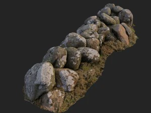3d scanned nature stone wall b 3D Model