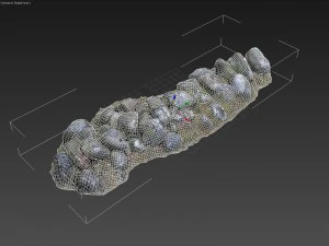 3d scanned nature stone wall b 3D Model