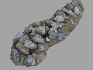 3d scanned nature stone wall b 3D Model