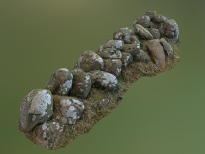 3d scanned nature stone wall b Model 3D