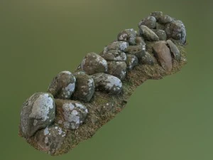 3d scanned nature stone wall b 3D Model