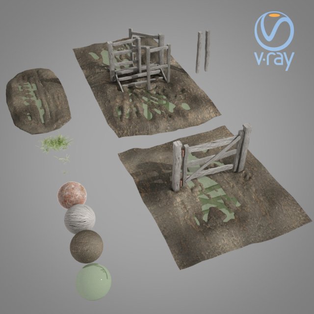 paddock gates pack 3D Модель .c4d .max .obj .3ds .fbx .stl .blend 
