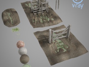 paddock gates pack 3D 모델