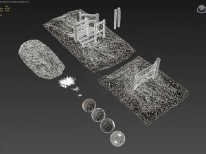 paddock gates pack 3D Модель