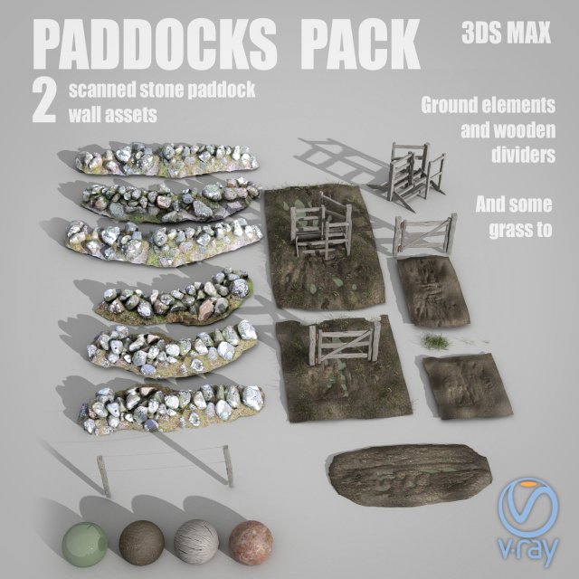 paddocks kit bundle collection 3D 모델 .c4d .max .obj .3ds .fbx .stl .blend 