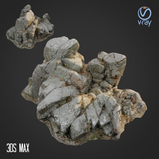 3d scanned rock cliff c 3D 模型 .c4d .max .obj .3ds .fbx .stl .blend 