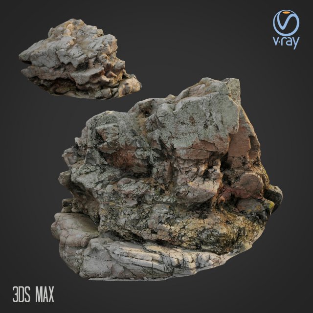 3d scanned rock cliff d 3D 模型 .c4d .max .obj .3ds .fbx .stl .blend